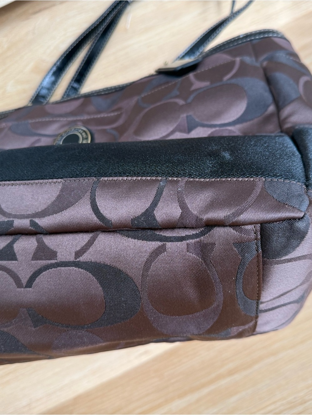 Authentic Coach Brown Signature Tote Bag - Picture 8 of 16